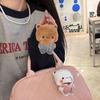 Cute Bubu Dudu Plush Keychains Soft Fluffy White & Brown Teddy Bear Bag Charm, Kawaii Stuffed Animal Pendant for Backpacks