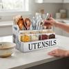 Space Saving Kitchen Utensil Holder Wooden Cutlery Storage Box Silverware Holder Dining Room