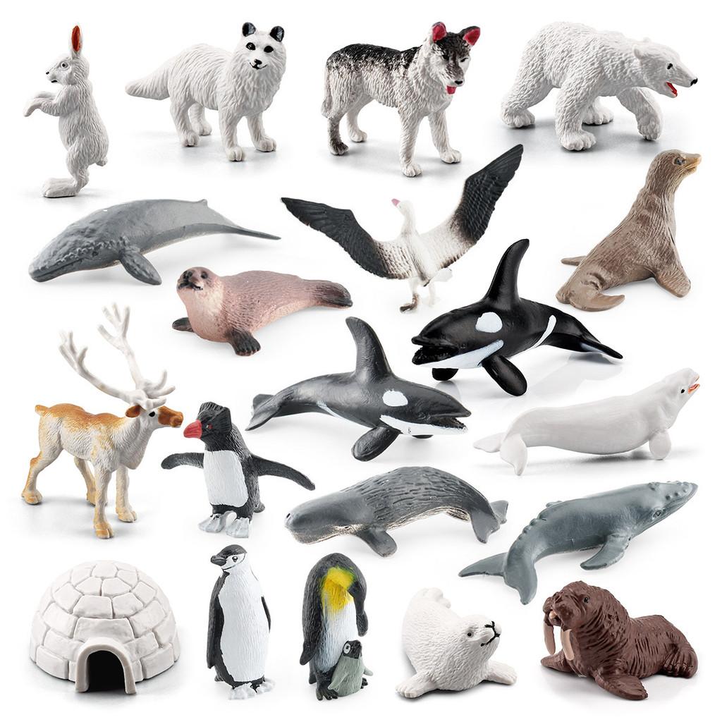 Animal Arctic Polar Bear Penguin Reindeer Whale Miniatures Pvc Model For Kids