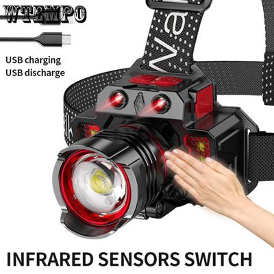 Strong Light Induction Headlamp Outdoor Portable Lighting Home Led Headwear Rechargeable Torch Lithium Lighting Cob Headlamp