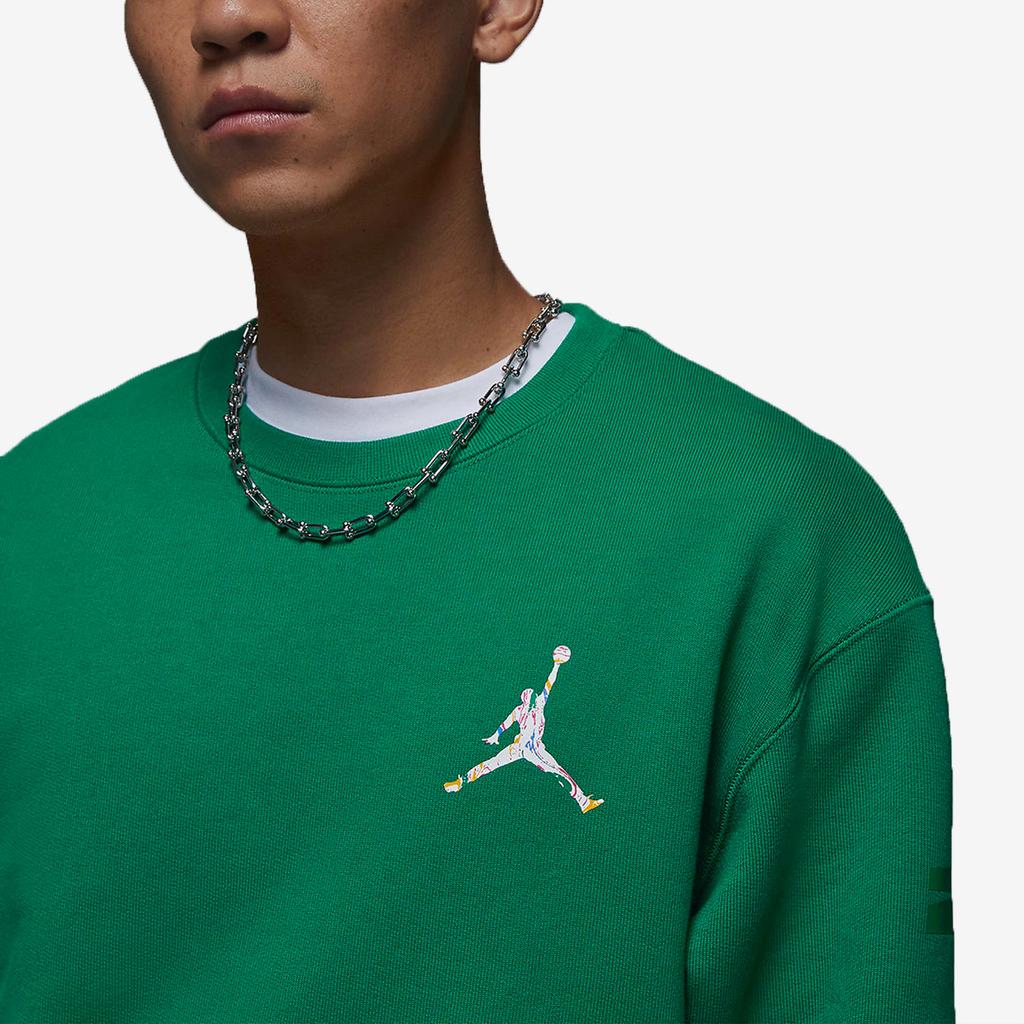 Jordan Solid Logo Pullover Sweatshirt Men Tops Green FB7658-365