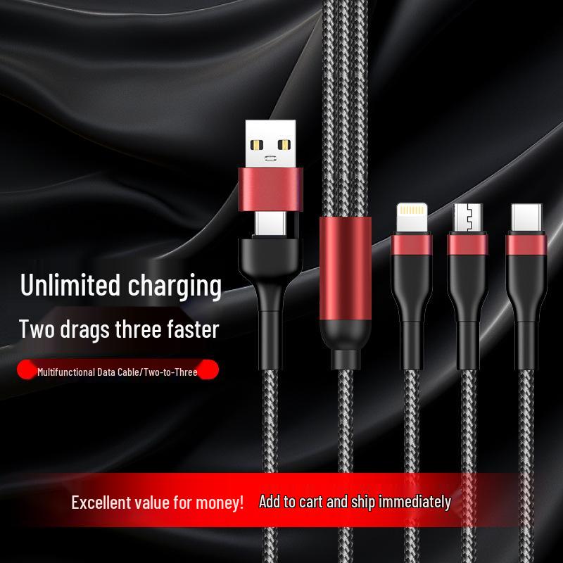 6A Fast Charge 3-in-1 Braided Universal Charging Cable