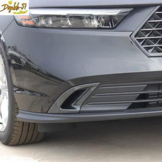 Carbon Fiber Style Front Fog Light Lamp Trim Fit For Honda Accord