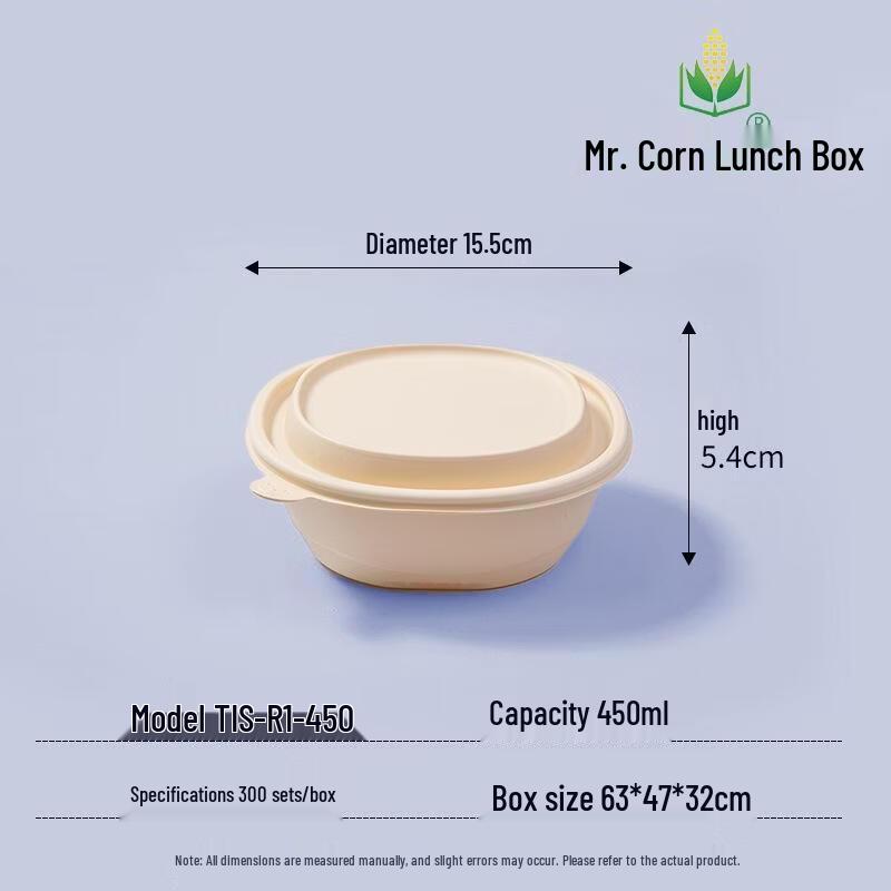 Eco-Friendly Corn Starch Disposable Round Takeaway Bowls