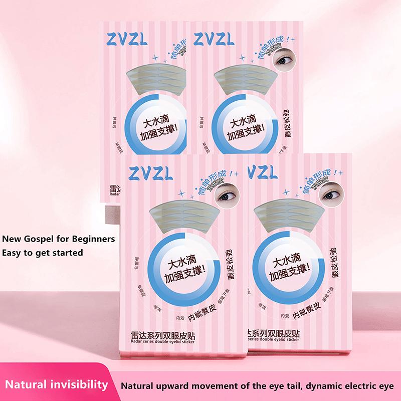 256 Patches Double Eyelid Tape Beige Self-Adhesive Eye Makeup Stickers Transparent Invisible Double Eyelid Tape Big Eyes Makeup