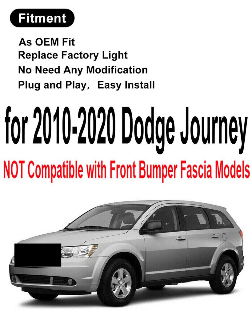 2Pcs Bumper Fog Light with Trim Cover Wiring Bulbs For Dodge Journey 2010-2020