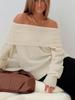 Yuehe 2026 Trendy European & American One-Shoulder Loose Knit Women's Sweater