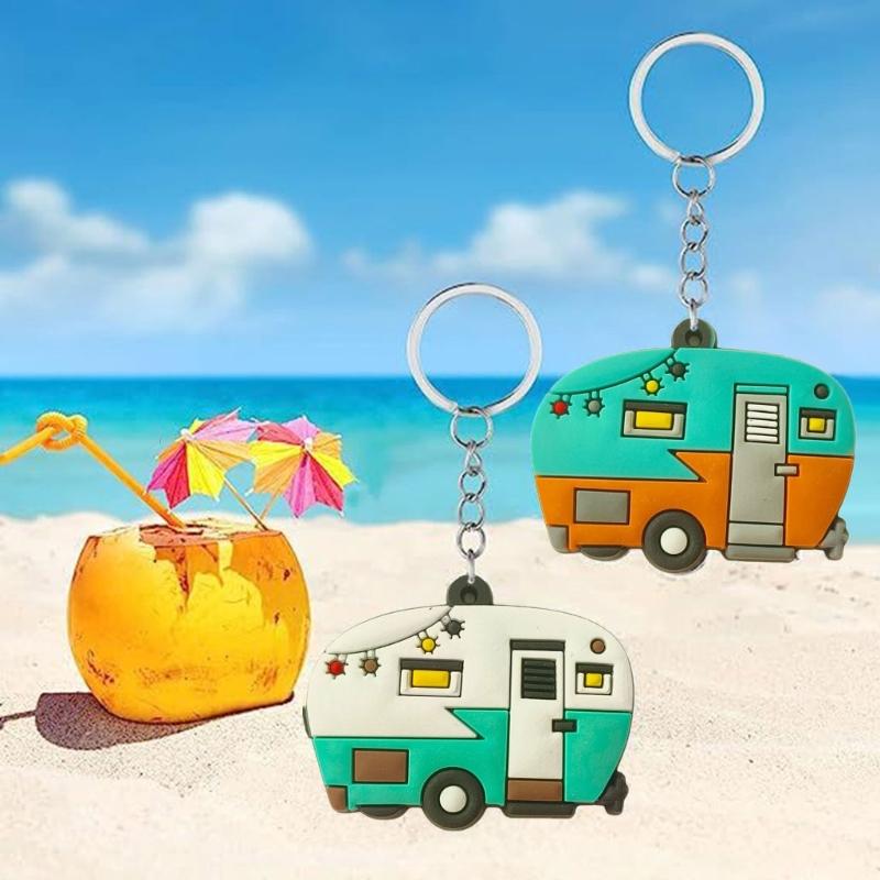 10 Stück Camper-förmiger Schlüsselanhänger Wohnmobil-Anhänger Schlüsselanhänger Stilvoller Taschenanhänger Reiseanhänger-förmiger Schlüsselring-Zubehör