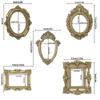 5PCS Gold Vintage Photo Frame Art Jewelry Decorative Home Photography Background Shooting Props Mini Picture Trinkets Frame