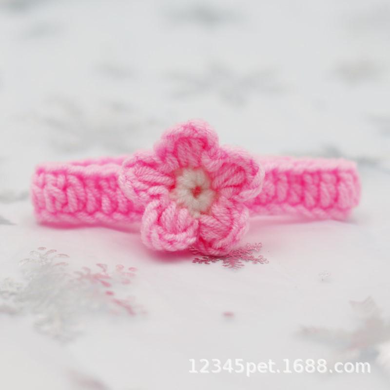 Handmade Wool Knitted Cat & Dog Collars with Puppet Ornaments and Christmas Scarves