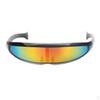 Futuristiske Smale Kyklop Farge Speilglass Visir Solbriller