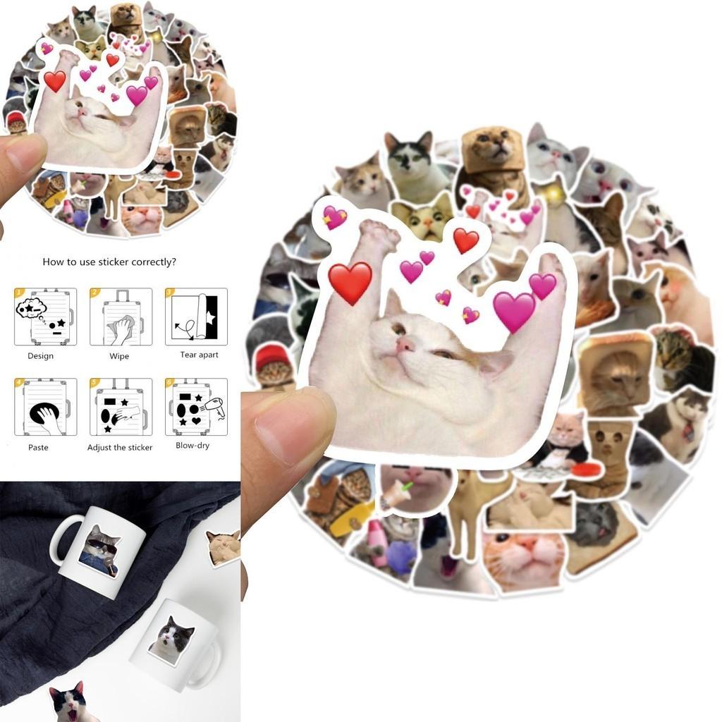 50 Cute Cartoon Cat Stickers For Scrapbooking Luggage Phone Cases Guitars And Skateboards