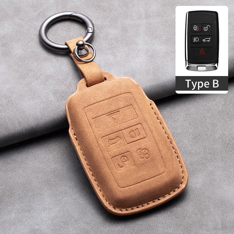 Sheepskin Grain Car Key Case Protector Full Cover For Land Rover Discovery Range Rover Evoque Velar Sport Auto Inter Accessories