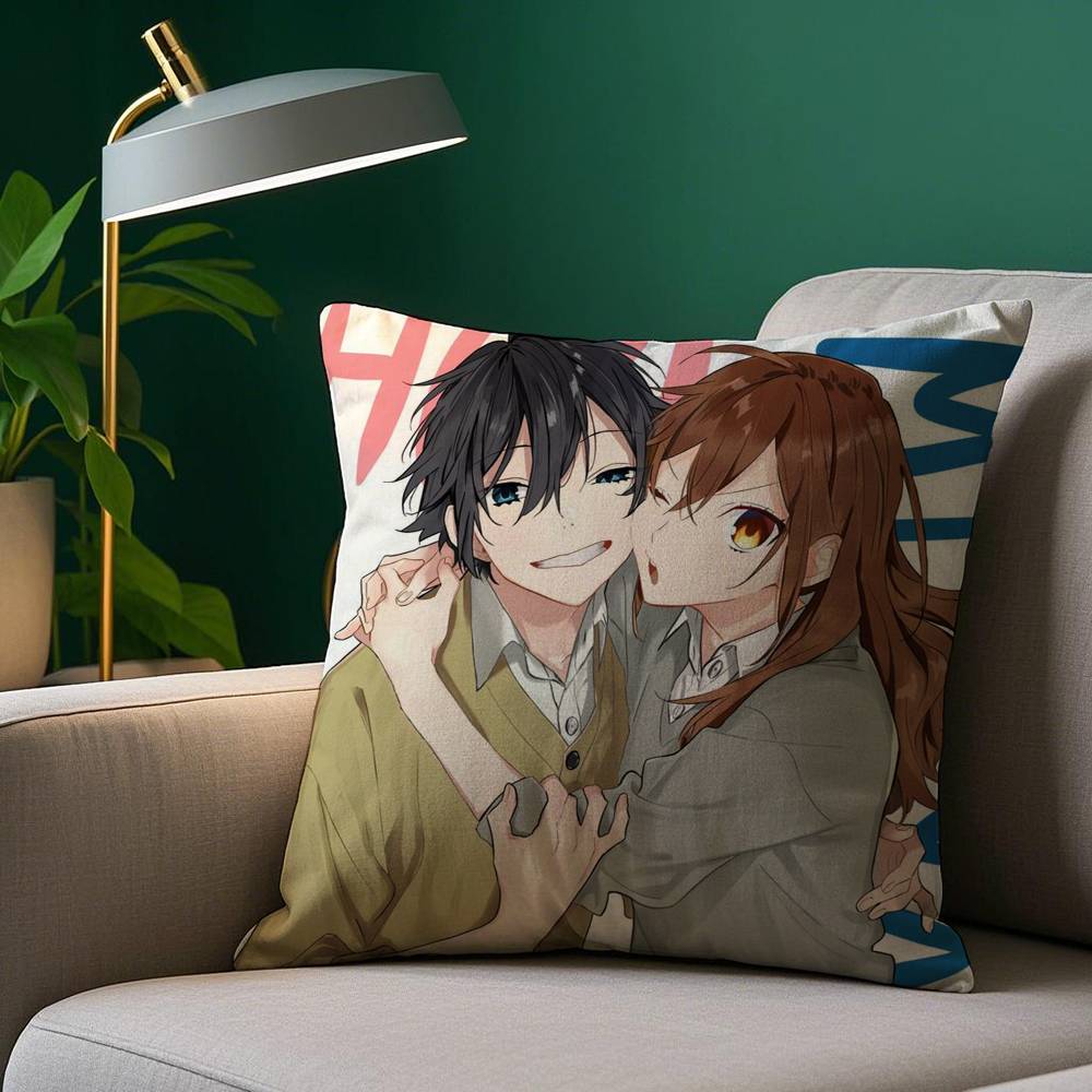 H-Horimiya Anime Pillow Case Plush Fabric Soft Pillowcase Double Sided Print Sofa Cushion Cover Throw