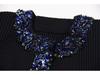 2025 Spring/Autumn Women's Beaded Knit Cardigan – Long Sleeve, Round Neck, Fashionable Design