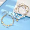5pcs Set Charm Daisy Flower Pearl Heart Bracelet for Women Personality Trendy Multilayer Gold Color Zircon Jewelry Set Gift