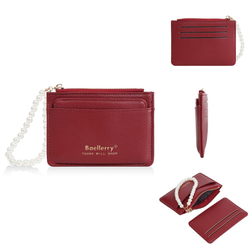 Women's INS Style Pearl Zipper Card Holder & Coin Purse