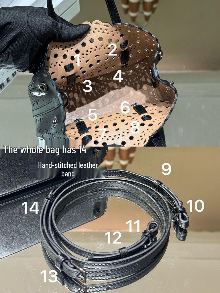 2024 French Casual Genuine Cowhide Hollow Shoulder Crossbody Handbag