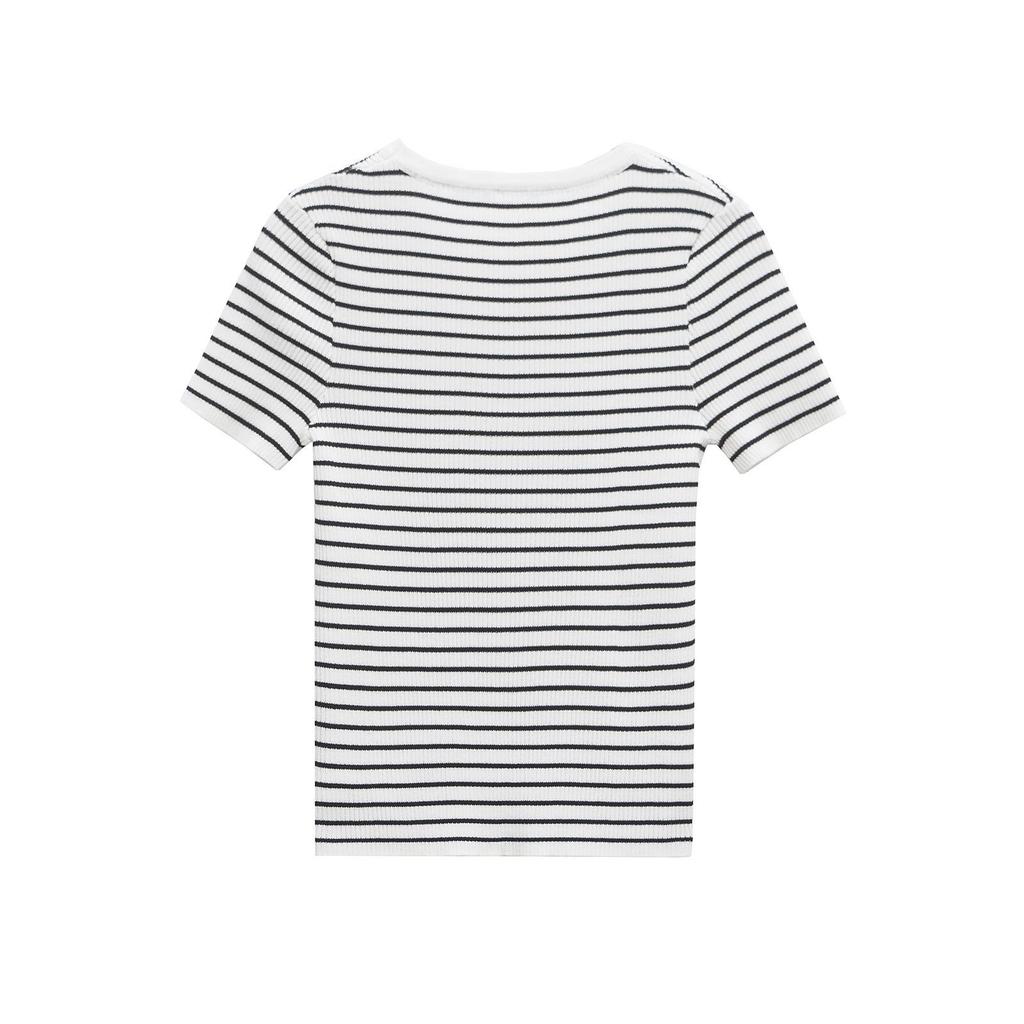 Spring 2025 Women's European American Striped Slim Fit Knit Top