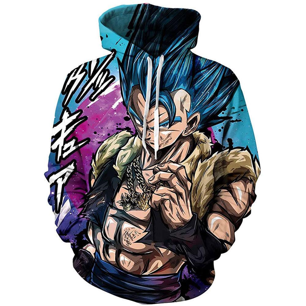 Spring And Autumn Casual Animation Sweater Dragon Ball 3D Digital Printing Hooded Pullover Sweater