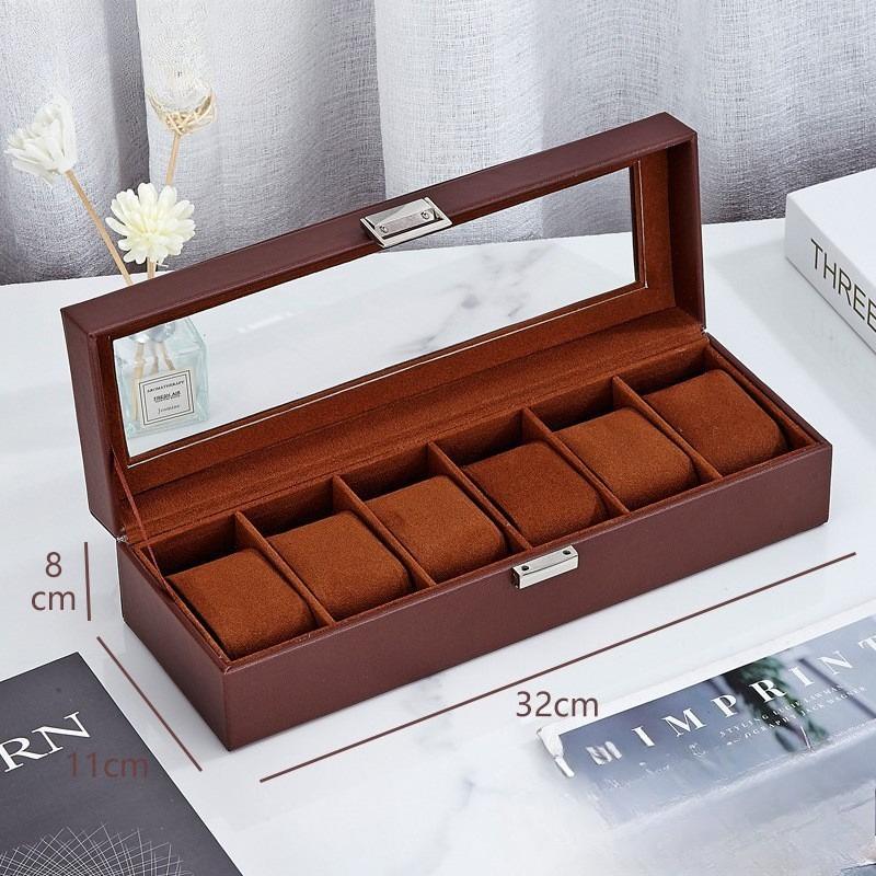 6-Slot PU Leather Watch Box - Luxury Storage & Display Case for Wristwatch Mechanical Watch, Watch Organizer for Men Women
