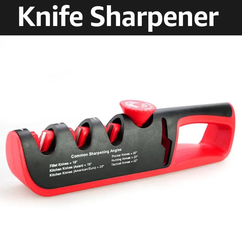 Knife Sharpener Angle Adjustable 4 Stages Scissors Sharpening Stone Professional Kitchen Grinder Knives Whetstone Sharpener Tool