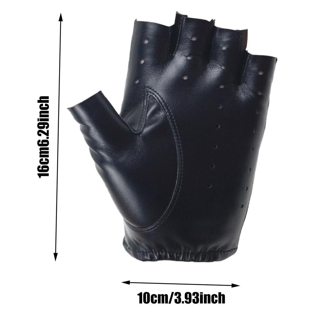PU Leather Fingerless Driving Gloves for Motorcycle Weightlifting Cycling Driver Men Women Teens Half Finger Gloves