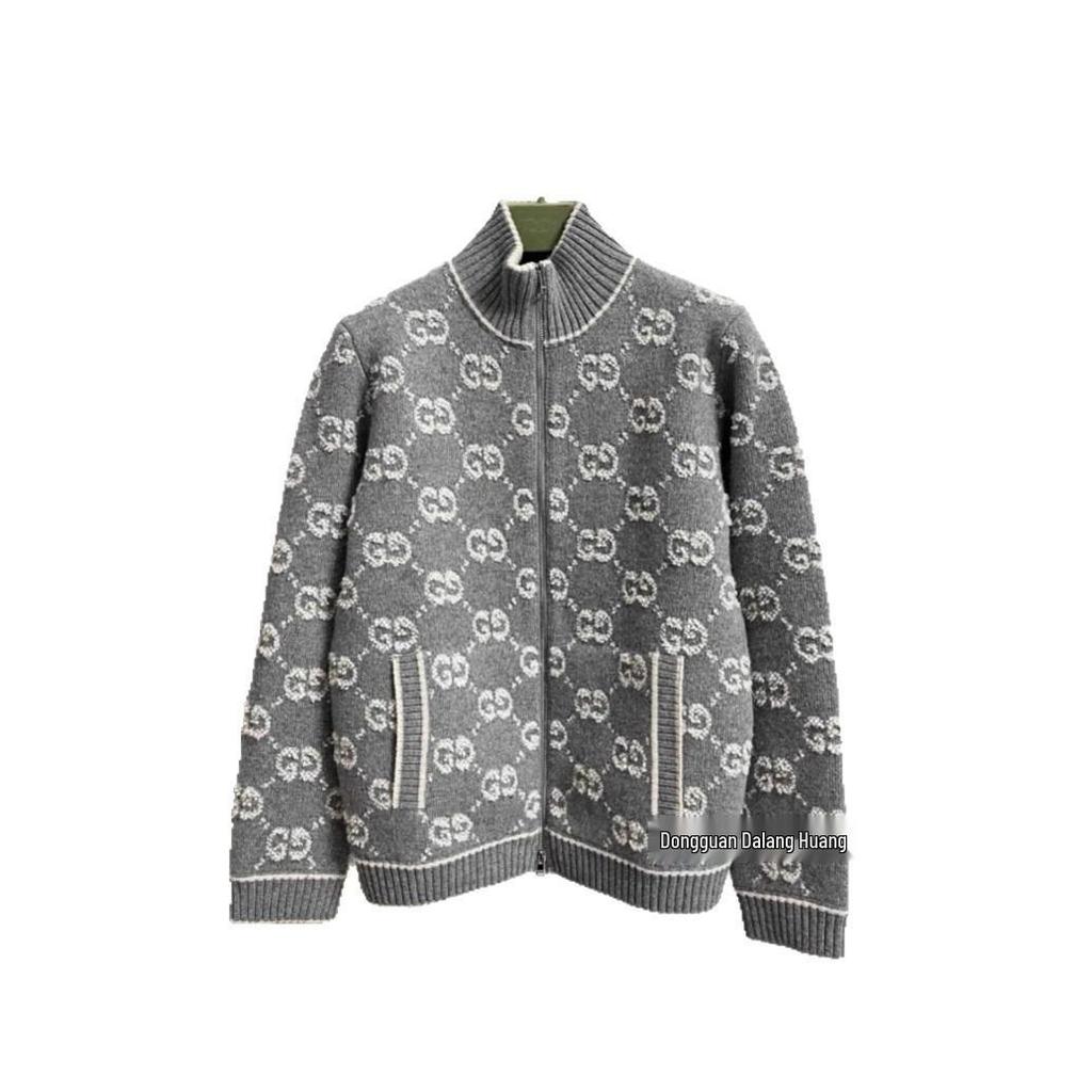 Cardigan in Maglia 3D con Lettere Autunno Inverno: Giacca da Donna a Manica Lunga con Stampa Integrale