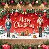 Yuletide Background Star Decorations Festive Backdrop Holiday Banner Gold Lettering Christmas Decor Display For Home Decoration