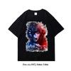 Herren T-Shirts Hip Hop Streetwear Japanischer Anime Druck Übergroße Oberteile Harajuku Baumwolle Sommer Kurzarm T-Shirt