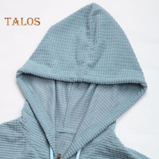 Women's Hooded Sweatshirt Long Sleeve Solid Color Jacket with Drawstring Zip Up Short Hoodie for Daily Party Office Vacation
