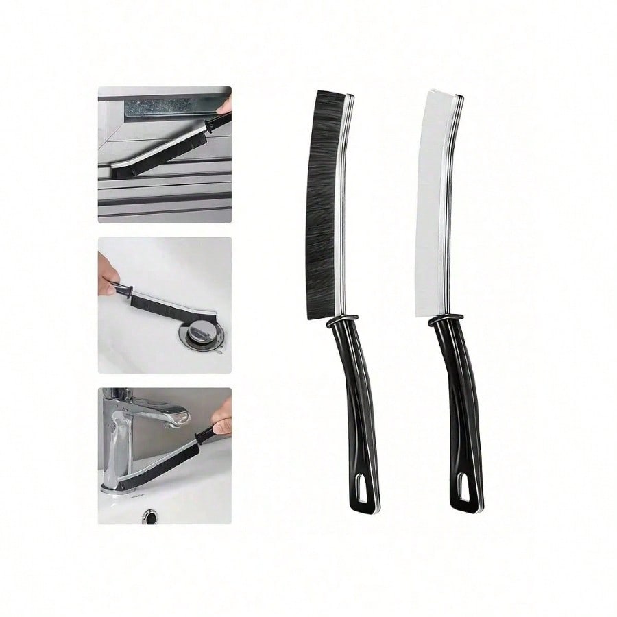 1Pcs Long Handle Crevice Cleaning Brush: Designed For Hard-To-Reach Spaces Like Window Tracks, Sliding Door Grooves, Sink Edges