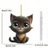 Acrylic Surface Flat Playful Big Eyed Cat Christmas Tree Hanging Pendant