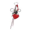 Gothic Silver Bead Bows Charm Heart Shaped Bag Accessory Fashion Bag Pendant Casual Keychain For Dark Style Lover
