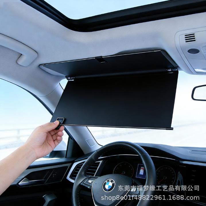 Auto Retractable Heat Insulation Sunshade for Car Windshield Universal чёрный