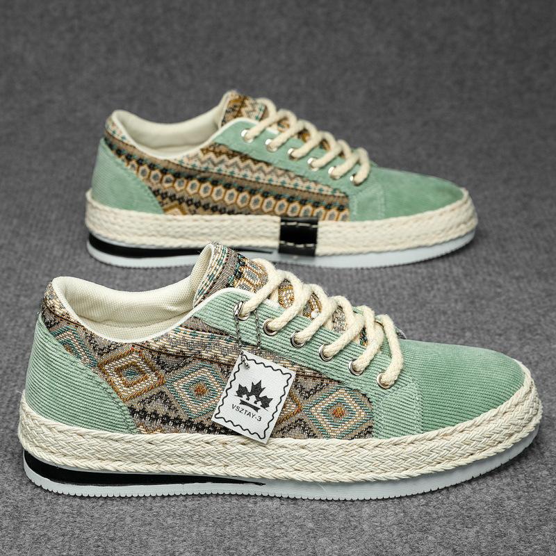 

Мужская парусиновая обувь популярна летом, повседневная универсальная обувь для сноуборда, легкая и удобная для молодежи, а также обувь с мягкой подошвой из ткани 44 зелёный