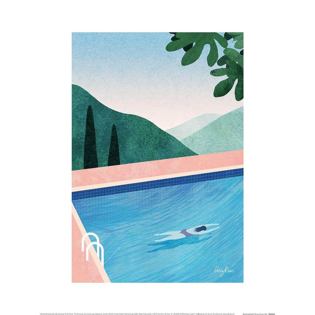 Henry Rivers Swimming Pool II Pool Print