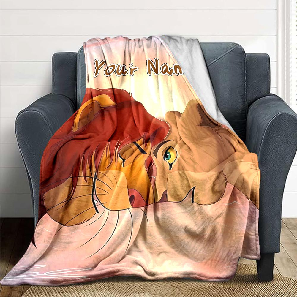 Custom Name "Simba's Journey" blanket for Couch & Bed, Plush Cozy Fuzzy Blanket Super Soft & Warm Blankets for Fall and Winter. 0908449