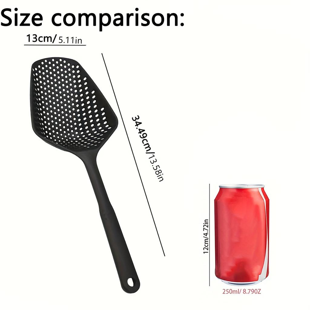 Durable Leak-Proof Plastic Filter Spoon, Kitchen Cooking Tool for Blanching Vegetables, HOT Pot, Frying, with Handle Drainage Shovel and Ice Shovel