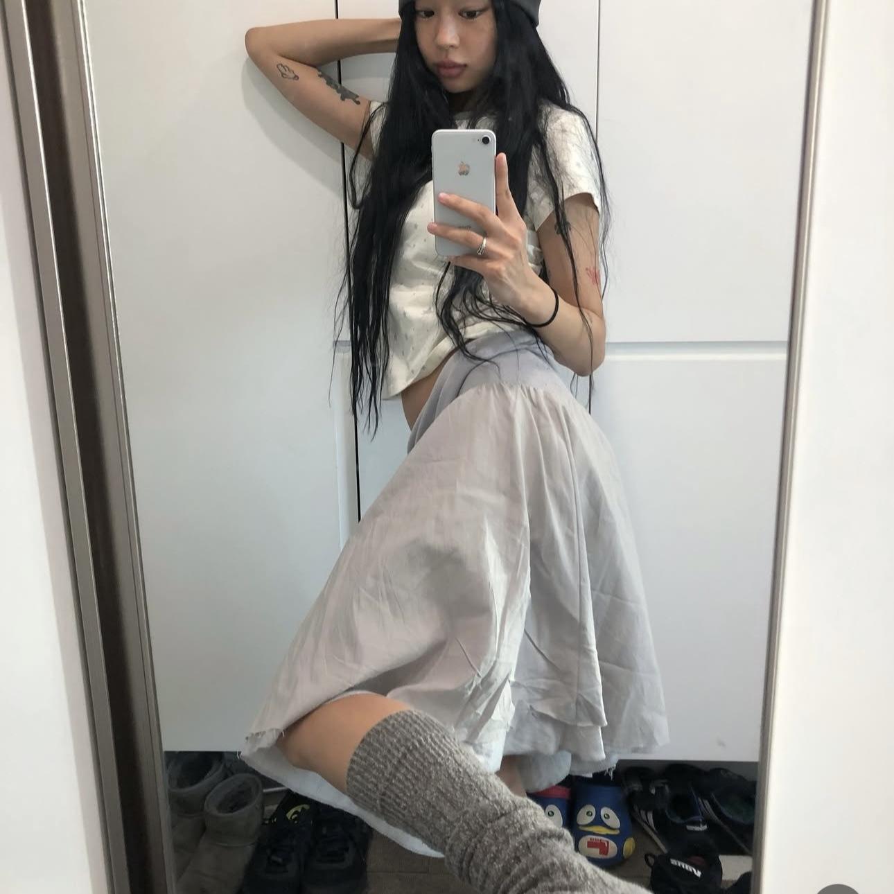 New Summer Double-Layered Ribbed Waist Short Skirt Size 1