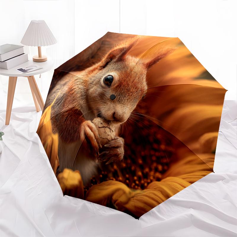 1 PC Automatic Folding Umbrella - Cartoon Pattern, Portable & Foldable Design with 8 Ribs, Christmas Birthday Gifts