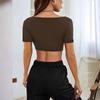 Women's Short-sleeved Athleisure T-shirt Solid Color Top