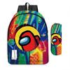 Among Us Two-Piece Backpack Space Werewolf Primary And Secondary School Students Cartoon Schoolbag Three-Piece Satchel Pencil Case