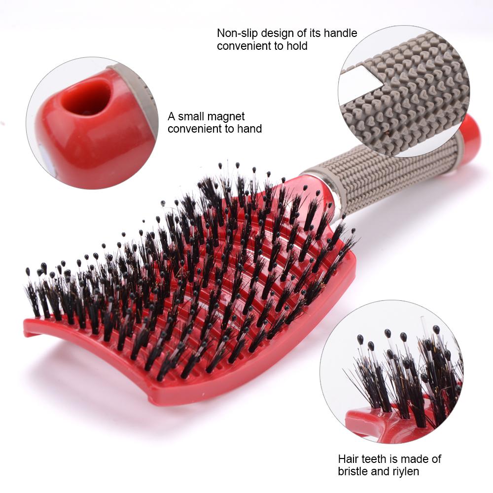 Girls Hair Scalp Massage Comb Hairbrush Bristle Nylon Women Wet Curly Detangle Hair Brush for Salon Hairdressing Styling Tools