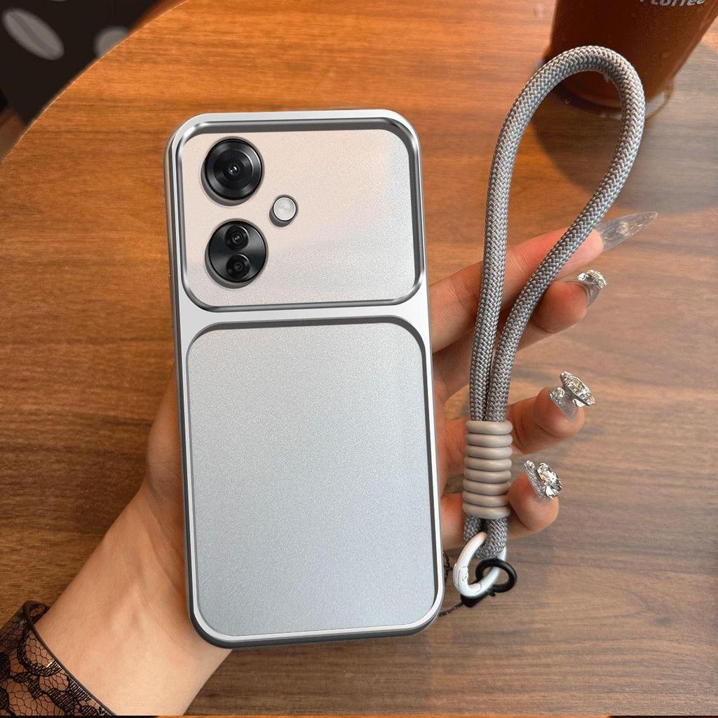Luxury Big Window Phone Case with Lanyard for OPPO Reno11 F 5G Premium Textured Casing