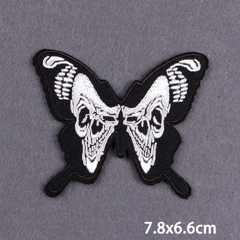 Skull Tarot Cards Fusible Embroidery Patches For Clothes Death Rock Iron On Patches For Clothing Thermoadhesive Patch On Hat/Bag
