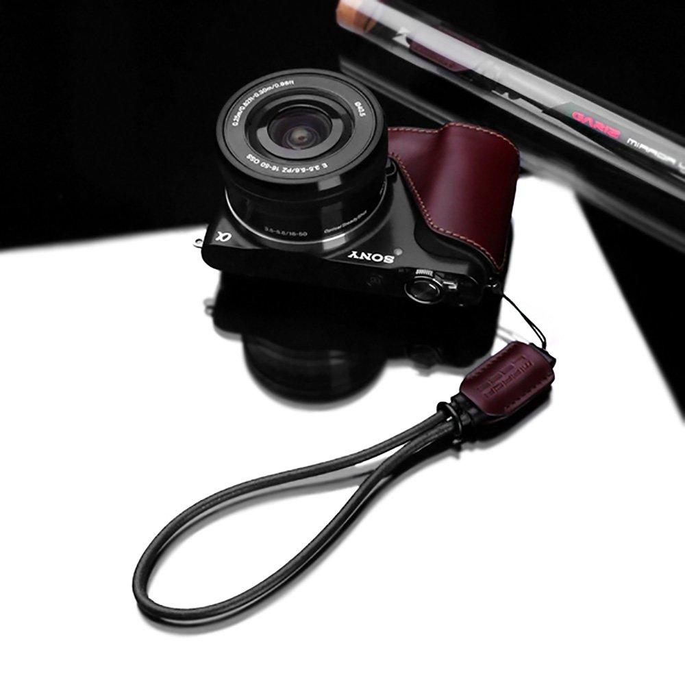 GARIZ Genuine Leather Camera Wrist Strap Brown XS-WS3