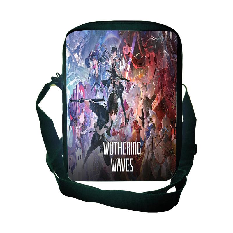 Sac à bandoulière Motif Jeu Wuthering Waves Étudiant Quotidien Charge Scolaire Sacoche Enfant Dessin Animé Impression 3D Sac Bandoulière Sac à dos Étudiant Wuthering Waves bag gray