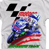 Super Bike Racing Collin Moto GP Vlag van de VS wit katoenen t-shirt 9344