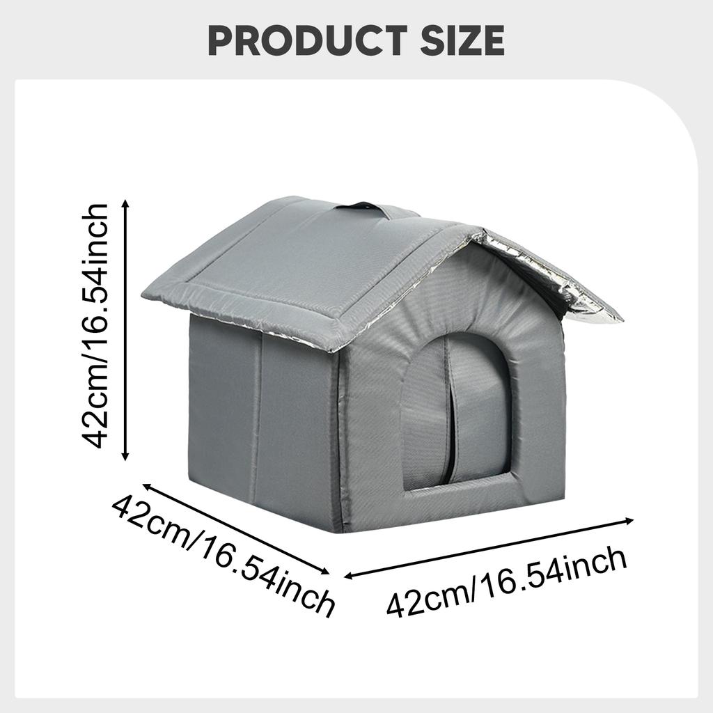 Outdoor Cat House Winter Insulated Warm Cat Shelter Weatherproof Cat Tent for Garden Porch Backyard Patio Pet House